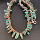 Navajo Green Turquoise & Red Spiny Oyster Necklace | Sterling Silver | Authentic Native American Handmade | 20" | 13221