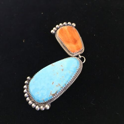 Navajo #8 Turquoise Pearls Squash Blossom Necklace | Authentic Native American Sterling Silver | Multi-Stone | 10067