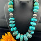 Navajo Pearls Sterling Silver & Blue Turquoise Graduated Necklace | Authentic Native American | 24" | 01745