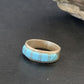 Native American Navajo Blue Turquoise Inlay Band Ring | Sz 6 | Sterling Silver | 12393