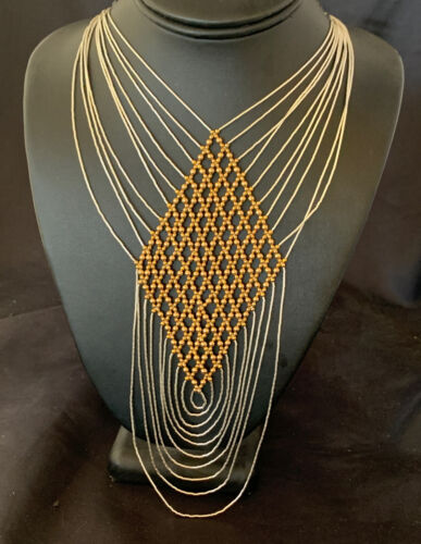 Gold-Filled Liquid Silver Heishi Necklace | 10 Strand Sterling Tube | 19" | 12631