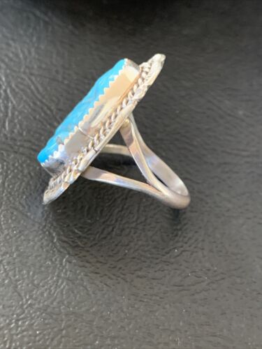 Southwestern Navajo Blue Kingman Turquoise Ring | Sterling Silver | Sz 7 | 12207