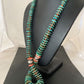 Navajo Necklace | Green Turquoise & Spiny Oyster | Sterling Silver | Authentic Native American | 28" Graduated | 1088