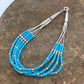Blue Turquoise Heishi Liquid Silver Bracelet | Sterling Silver | 7" | 5-Strand | 13596