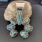 Navajo Southwestern Spiderweb Turquoise Pendant | Authentic Native American Sterling Silver | Naja | 2223