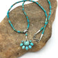 Navajo Turquoise Cluster Pendant Necklace | Sterling Silver | 20" | Authentic Native American Handmade | 4079