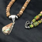 Navajo Green Turquoise & Picture Jasper Necklace | Sterling Silver | Authentic Native American Handmade | 2611