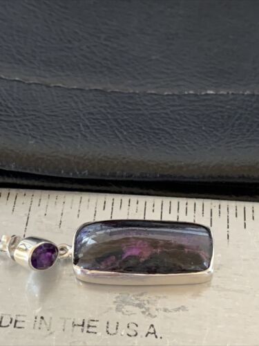 Navajo Purple Sugilite Amethyst Dangle Post Earrings | Sterling Silver | Authentic Native American Handmade | 1566