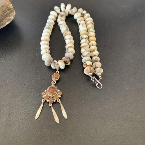 Navajo Multi-Stone Turquoise Pendant Necklace | Sterling Silver | Authentic Native American Handmade | 12386