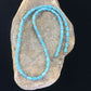 Native American Blue Turquoise Tube Necklace | Sterling Silver | 20" | 10009
