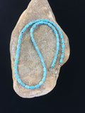 Native American Blue Turquoise Tube Necklace | Sterling Silver | 20" | 10009