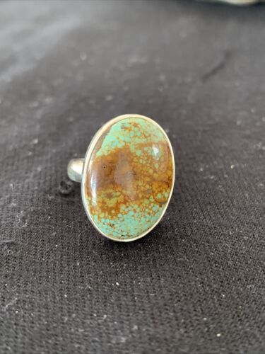 Navajo Arizona Turquoise Ring | Sterling Silver | Sz 8 | Authentic Native American Handmade | 728