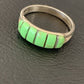 Navajo Green Gaspeite Inlay Ring | Sterling Silver | Sz 7 | Authentic Native American Handmade | 12463