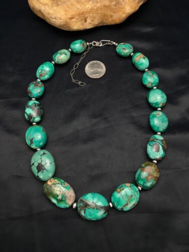 Southwestern | Royston Turquoise Chunky Necklace | Sterling Silver | 18" | 2962