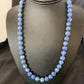 Native American Blue Denim Lapis Bead Necklace | Sterling Silver Heishi | 20" | 11835