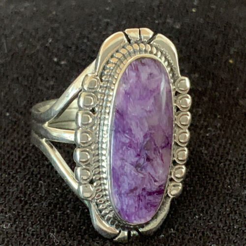 Native American Navajo Purple Charoite Ring | Sterling Silver | Sz 9 | 1453