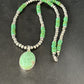 Navajo Green Turquoise Pendant Necklace | Sterling Silver | 21" | Authentic Native American Handmade | 14471