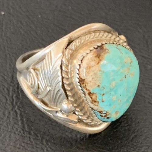 Navajo Blue Kingman Turquoise Ring | Sterling Silver | Sz 11.5 | Authentic Native American Handmade | 11934