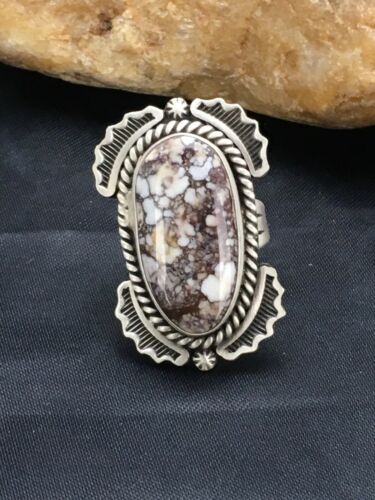 Navajo Wild Horse Turquoise Ring | Sterling Silver | Sz 7 | Authentic Native American Handmade | 12063
