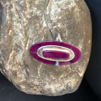 Navajo Purple Sugilite Inlay Ring | Sz 8 | Authentic Native American Handmade | 14453