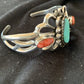 Men's Navajo Kingman Turquoise & Spiny Oyster Bracelet | Sterling Silver | Authentic Native American Handmade | 01031