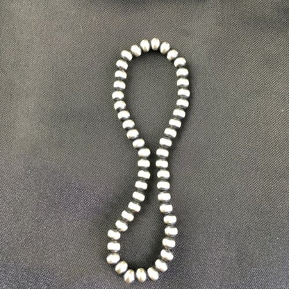 Navajo Pearls 4mm Beads | 8" Stretch Sterling Silver Bracelet | Authentic Native American