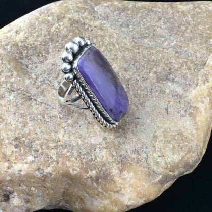 Native American Navajo Purple Charoite Ring | Sterling Silver | Sz 8.5 | 10105