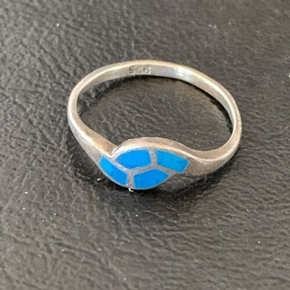 Southwestern Old Pawn Navajo Blue Turquoise Ring | Sterling Silver | Sz 7 | 10844