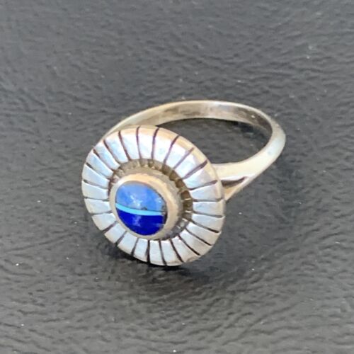 Native American Women's Navajo Blue Lapis Sugilite Inlay Ring | Sz 7 | 11200