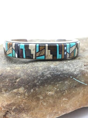 Southwestern Old Pawn Navajo Cuff Bracelet | Sterling Silver | Handmade | Authentic Native American | 4160