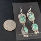 Navajo Green Spiderweb Turquoise Dangle Earrings | Sterling Silver | Authentic Native American Handmade | 13549