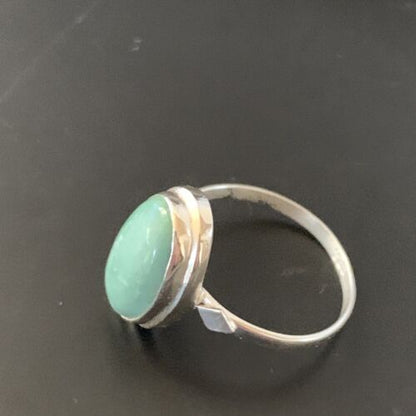 Navajo Blue Turquoise Ring | Sterling Silver | Sz 7 | Authentic Native American Handmade | 11432