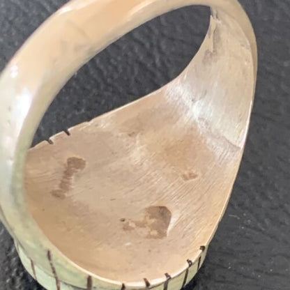 Native American Old Pawn Navajo Black Onyx Ring | Sterling Silver | Sz 12 | 11956