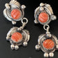 Navajo Red Spiny Oyster Dangle Earrings | Sterling Silver | Authentic Native American Handmade | 2059