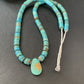 Navajo Green Turquoise Heishi Necklace | Sterling Silver | 22" | Authentic Native American Handmade | 11814