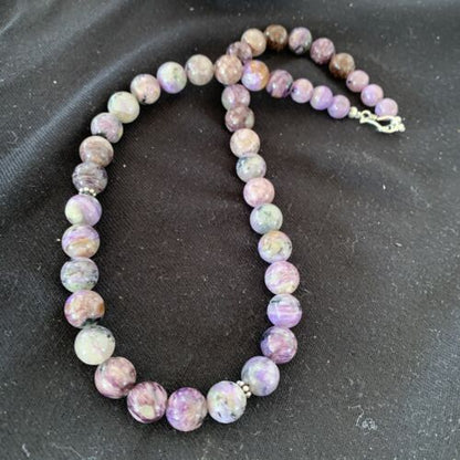 Navajo Charoite Necklace | Sterling Silver | 20" | Authentic Native American Handmade | 01491