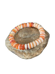 Native American Navajo Orange Spiny Oyster Bracelet | Sterling Silver | Authentic Handmade | 1086