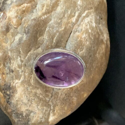 Southwestern Purple Amethyst Ring | Sterling Silver | Sz 8 | 12942