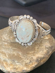 Navajo Dry Creek Turquoise Cuff Bracelet | Sterling Silver | Authentic Native American Handmade | 2118