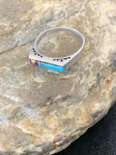 Navajo Blue Turquoise Purple Sugilite Opal Inlay Ring | Sz 6 | Authentic Native American Handmade | 11149