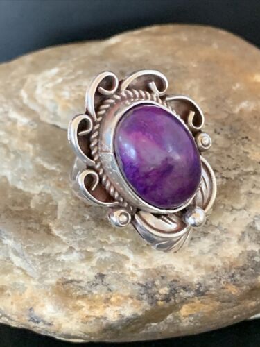 Native American Navajo Sterling Silver Purple Sugilite Ring | Sz 10 | 10443