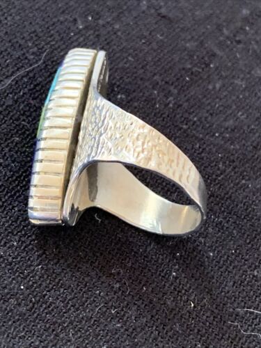 Navajo Multi-Color Lapis & Turquoise Inlay Ring | Sterling Silver | Sz 7 | Authentic Native American Handmade | 1577