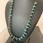 Navajo Blue Turquoise Bone Bead Necklace | Sterling Silver | 20" | Authentic Native American Handmade | 302