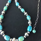 Authentic Native American | Navajo Sterling Silver Turquoise Necklace | Blue Green | 18" | 384