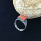 Navajo Men's Red Opal Inlay Ring | Sterling Silver | Sz 9.5 | Authentic Native American Handmade | 10104