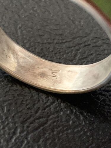 Navajo Men's Band Ring | Sterling Silver Green Gaspeite Inlay | Sz 12 | Authentic Native American Handmade | 12462