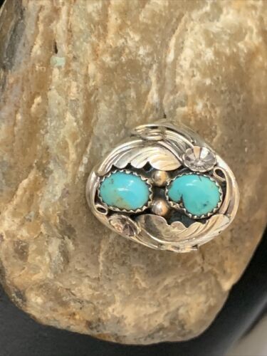 Navajo Kingman Turquoise Multi-Stone Ring | Authentic Native American Sterling Silver | Sz 12 | 14167