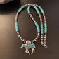 Navajo Horse Inlay Pendant | Blue Turquoise & Opal | Sterling Silver | Authentic Native American Handmade | 11469