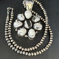 Navajo White Buffalo Turquoise Cluster Pendant | Authentic Native American Sterling Silver | Multi-Stone | 14676