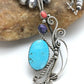Navajo Kingman Turquoise Pendant Necklace | Authentic Native American Sterling Silver | Multi-Stone | 3043